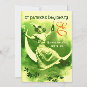 ST. PATRICK'S DAY MOON LADY MED SHAMROCKS-MONOGRAM INBJUDNINGAR