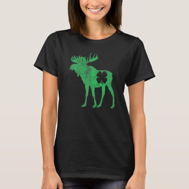 St Patrick's Day Moose Irish Shamrock Saint Paddy' T Shirt (Framsida)