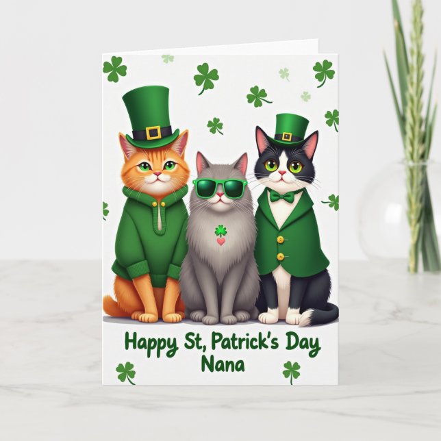 St Patricks Day Mormor Katt Kort (Framsida)