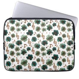St. Patrick's Day Musikalisk Shamrock Laptop Fodral