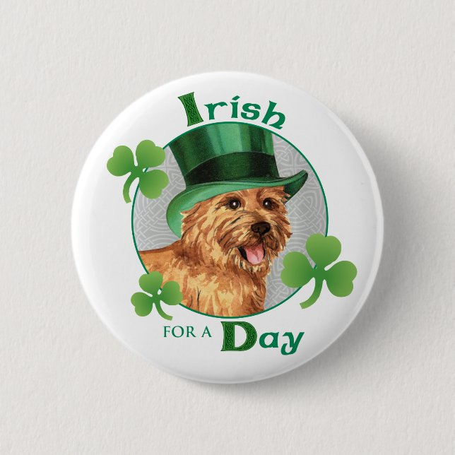 St. Patrick's Day Norwich Terrier Knapp (Framsida)