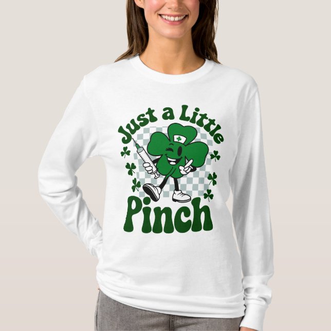 St. Patrick's Day Nurse Shirt Bara en liten nyck T Shirt (Framsida)