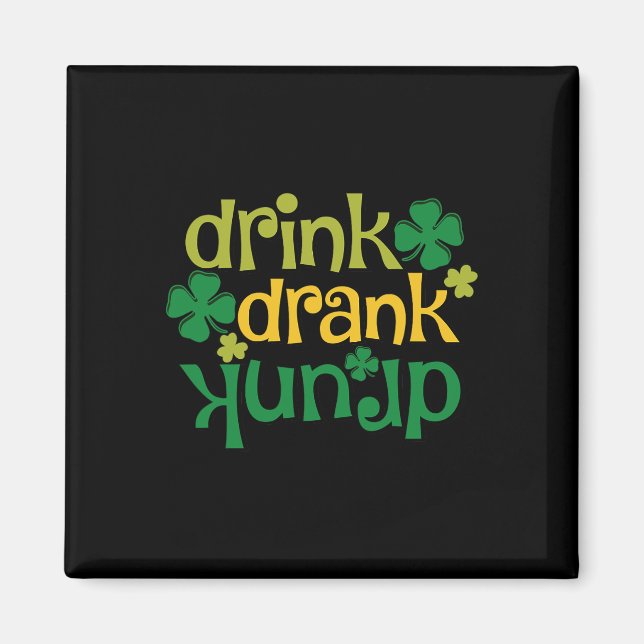 St Patricks Day Öl Drick Drack Drucken Shamrock  Magnet (Framsidan)