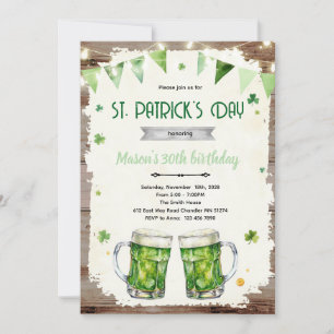 St Patricks Day öl födelsedagsinbjudan Inbjudningar