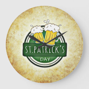St. Patrick's Day-öl Stor Klocka