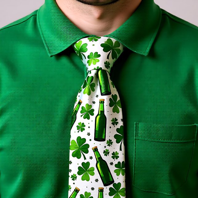 St. Patrick's Day Ölglas & Blommor Slip Slips (St. Patrick’s Day Pints & Petals Necktie)