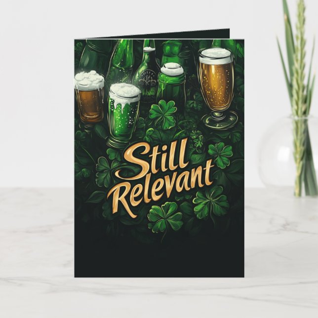 St. Patrick's Day Ölillustration och lycka till Kort (Framsida)