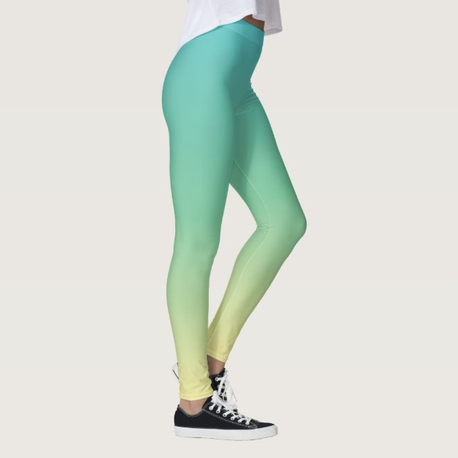 St patricks day Ombre Grönt Gult Trendig Leggings (Höger)