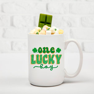 St. Patrick's Day One Lucky Boy Grönt Klöver Kaffemugg