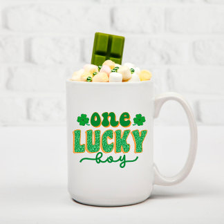 St. Patrick's Day One Lucky Boy Grönt Klöver Kaffemugg
