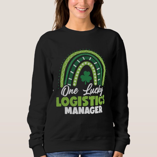 St Patricks Day One Lucky Logistics Manager T Shirt (Framsida)