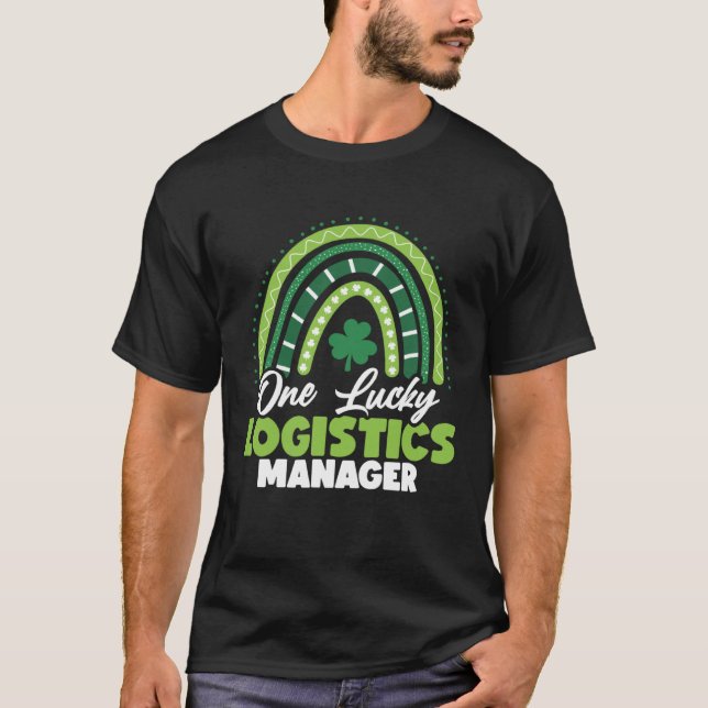 St Patricks Day One Lucky Logistics Manager T Shirt (Framsida)