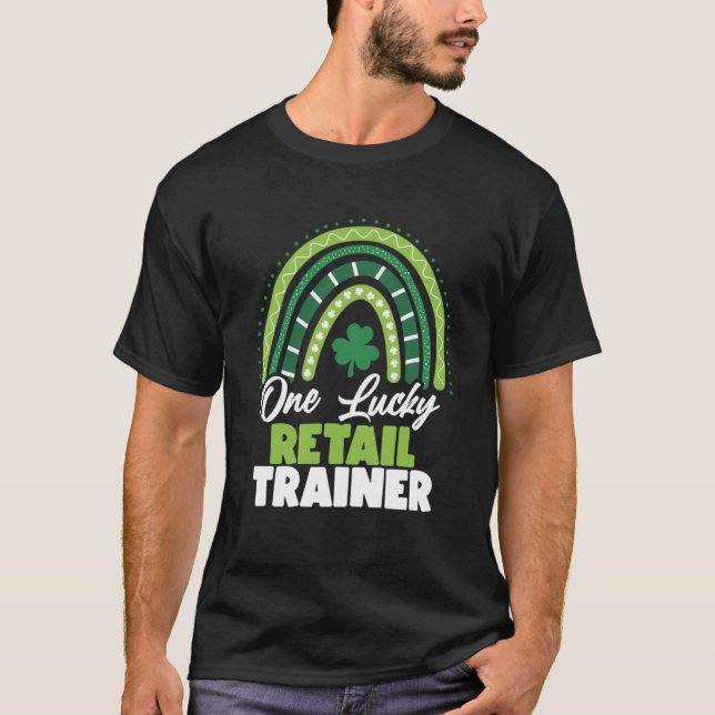 St patricks day One Lucky Retail Trainer T Shirt (Framsida)