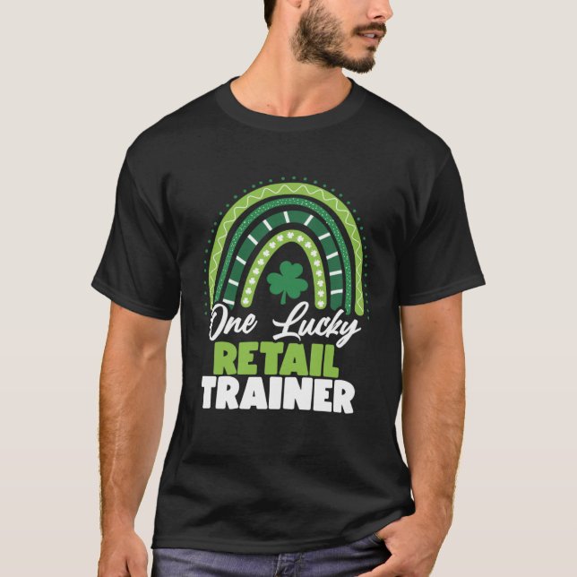 St patricks day One Lucky Retail Trainer T Shirt (Framsida)