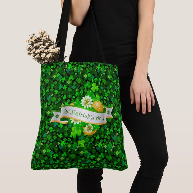 St.Patrick's Day Options All-over-Print Tote Bag Tygkasse (Närbild)