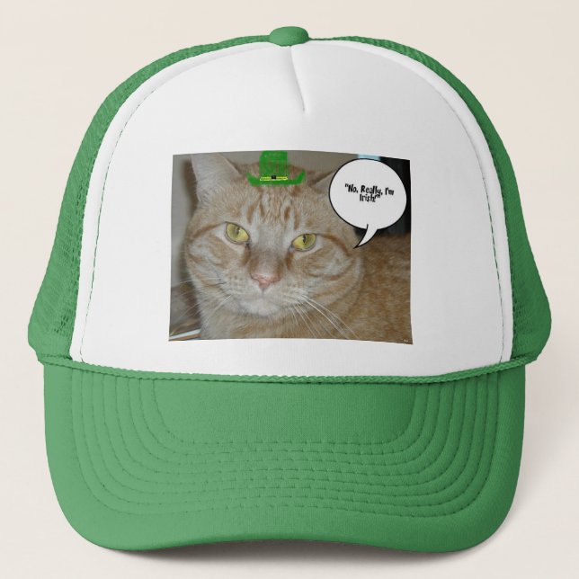 St patricks day Orange Tabby katt Keps (Framsida)