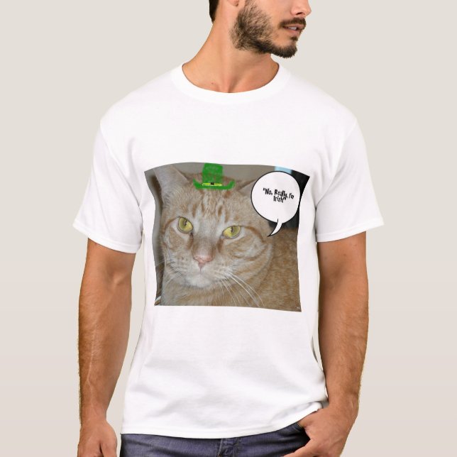 St patricks day Orange Tabby katt T Shirt (Framsida)