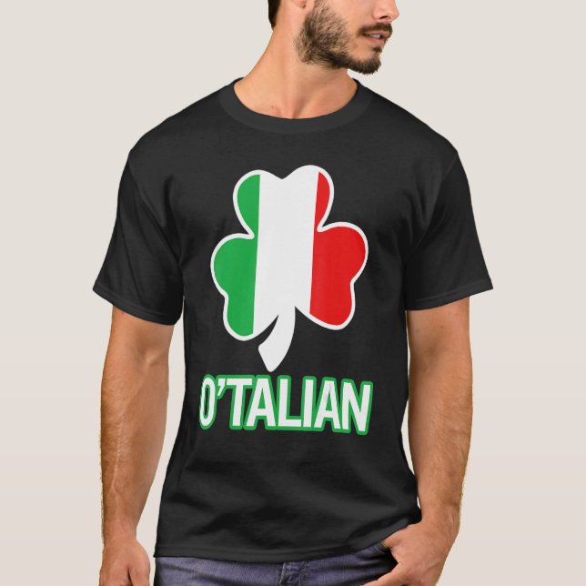 St patricks day O'talian Italian Flagga Italia Luc T Shirt (Framsida)