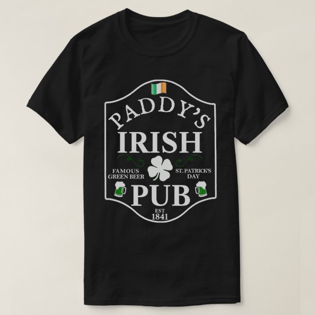 St patricks day Paddys Irish Pub Beer Shamrock Ire T Shirt (Design framsida)