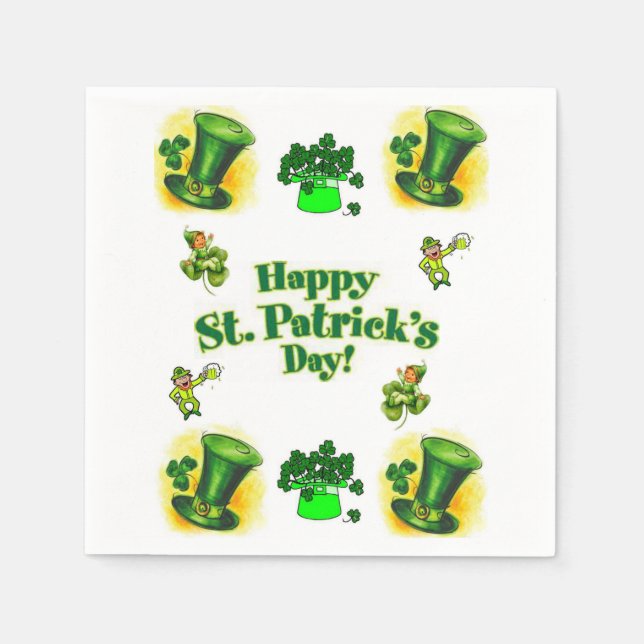 St. Patrick's Day Papper Napkins Pappersservett (Framsidan)