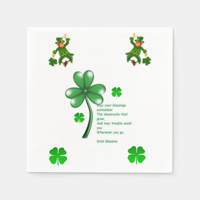 St. Patrick's Day Papper Napkins Pappersservett (Framsidan)