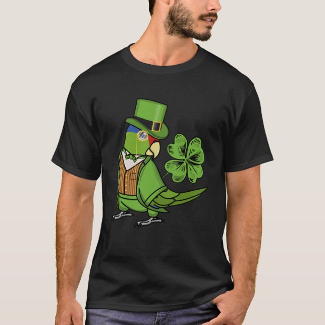 St patricks day Parrot I Mexikanska Röda med Amazo T Shirt (Framsida)