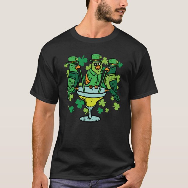 St patricks day Parrots Bird Saint Pattys Paddys I T Shirt (Framsida)