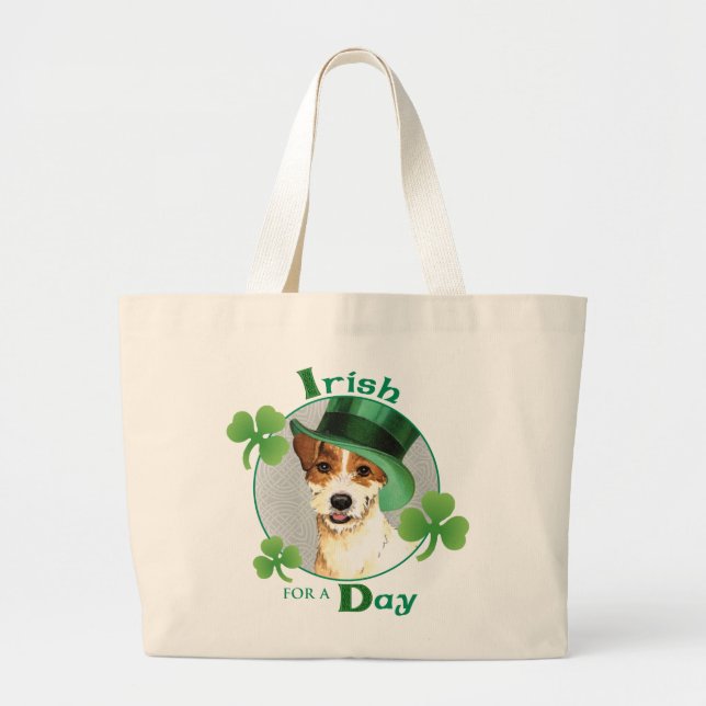 St. Patrick's Day Parson Russell Terrier Jumbo Tygkasse (Framsidan)