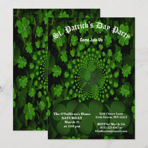 St patrick's day Party 4 Löv Klöver Kaleidoskop Inbjudningar