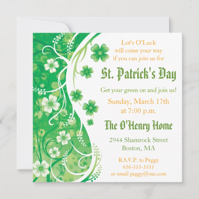 St. Patrick's Day Party bjudan Inbjudningar (Framsida)
