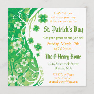 St. Patrick's Day Party bjudan Inbjudningar