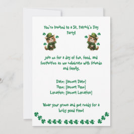 St. Patrick's Day Party bjudande in - för Cat Love Inbjudningar