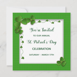 St. Patrick's Day Party bjudande in - Shamrocks Inbjudningar