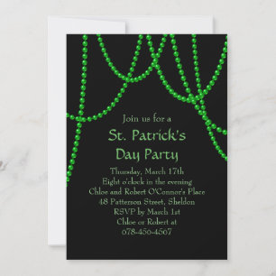 St. Patrick's Day Party bjudande in - svart Inbjudningar