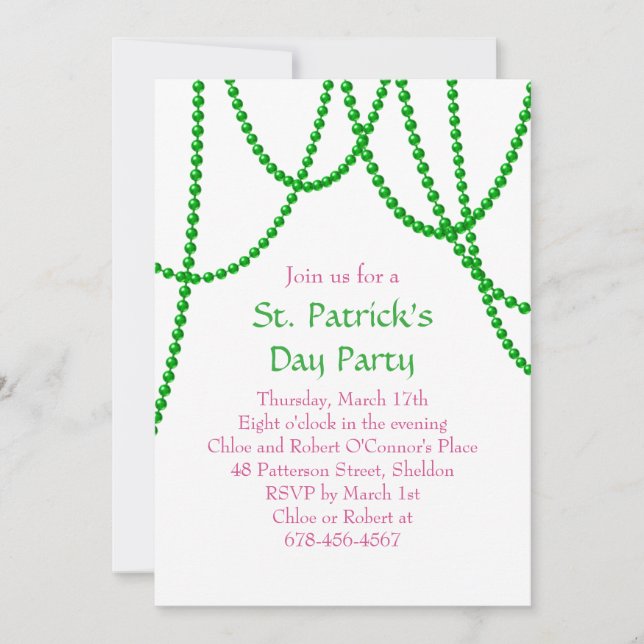 St. Patrick's Day Party-inbjudan Inbjudningar (Framsida)
