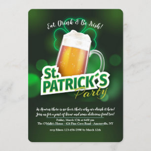 St. Patrick's Day Party-inbjudan Inbjudningar