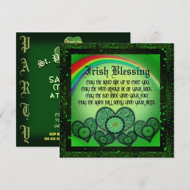 St. Patrick's Day Party Inbjudningar (Fram/baksida)