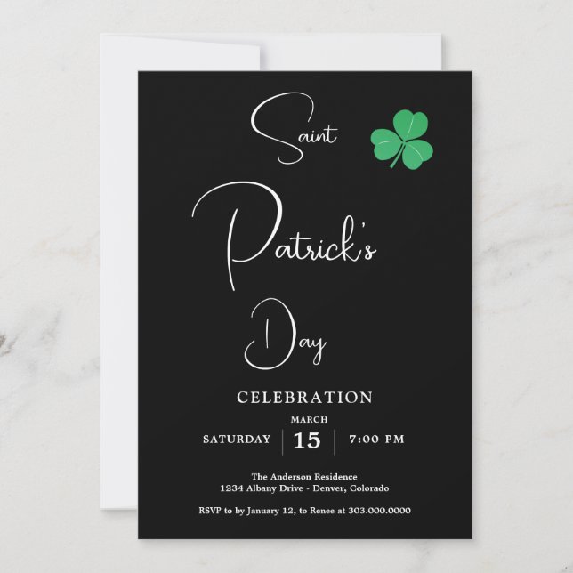 St patricks day Party Inbjudningar (Framsida)