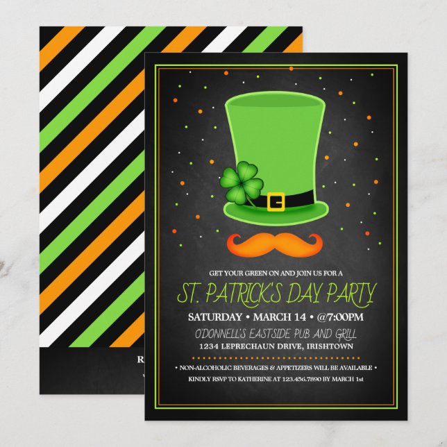 St. Patrick's Day Party-inbjudningar Inbjudningar (Fram/baksida)