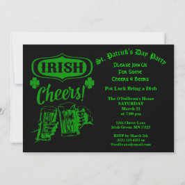 St patrick's day Party Irish Cheers Pot Tur Inbjudningar