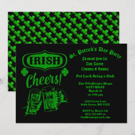St patrick's day Party Irish Cheers Pot Tur Inbjudningar
