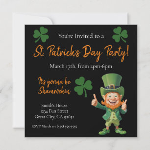 St patrick's day Party-Leprechaun Inbjudningar