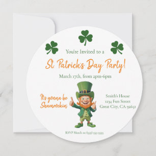 St patrick's day Party-Leprechaun Inbjudningar