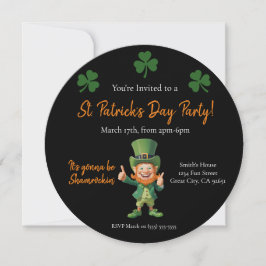 St patrick's day Party-Leprechaun- Inbjudningar