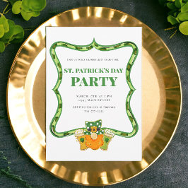 St patrick's day Party Leprechaun Öl Shamrocks Inbjudningar