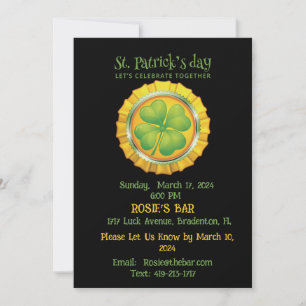 St. Patrick's Day Party med Shamrock-inbjudan Inbjudningar