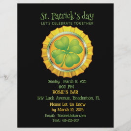 St. Patrick's Day Party med Shamrock-inbjudan Reklamblad