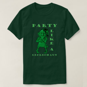 St. Patrick's Day Party som en Leprechaun Manar T Tröja