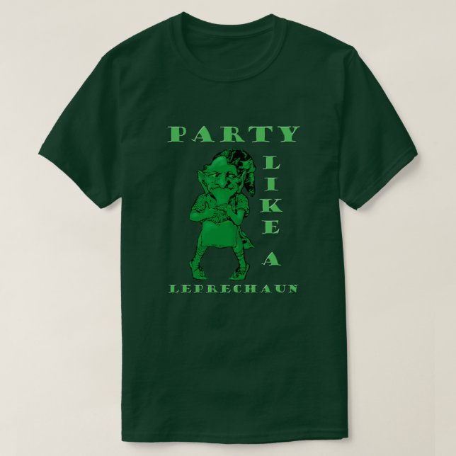 St. Patrick's Day Party som en Leprechaun Manar T Tröja (Design framsida)