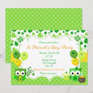 St patrick's day Party Uggla Inbjudningar